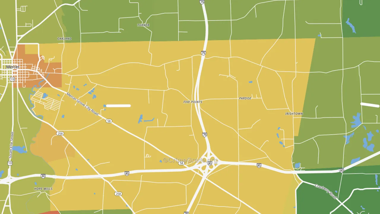 Pardoe, PA Map of Murder Rates