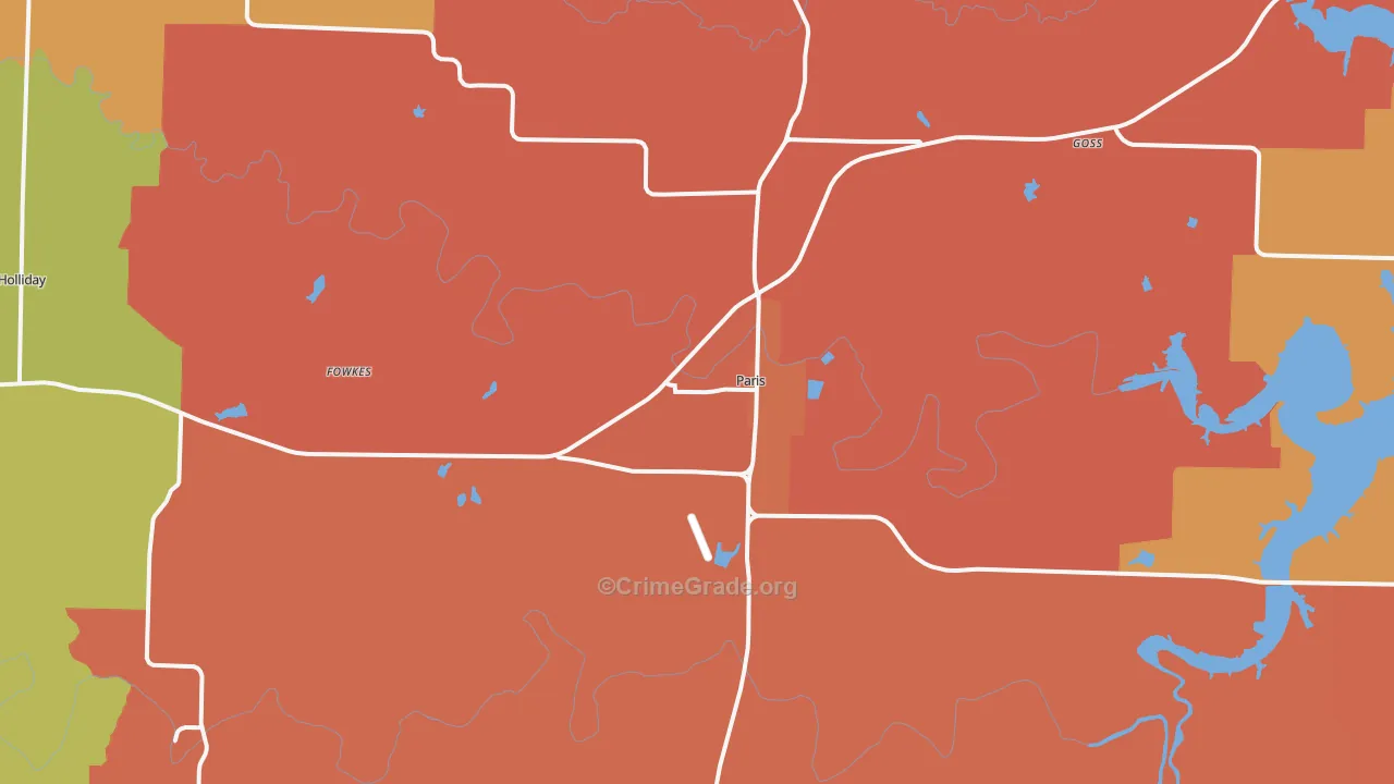 Paris, MO Map of Murder Rates