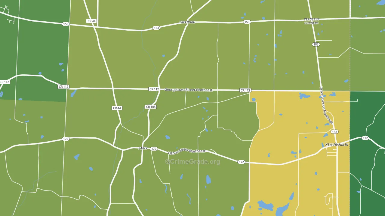 Paris, OH Map of Murder Rates