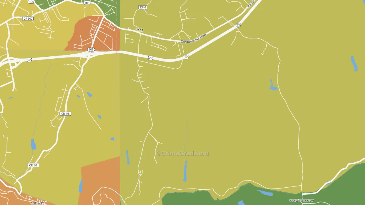 Paris, PA Map of Murder Rates