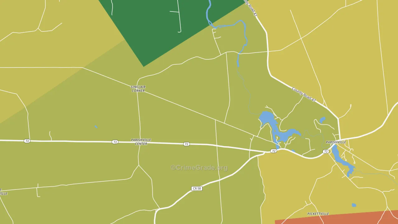 Parishville Center, NY Map of Murder Rates