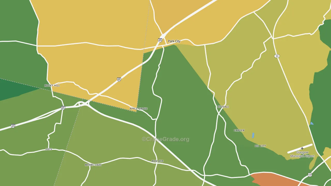 Park City, KY Map of Murder Rates