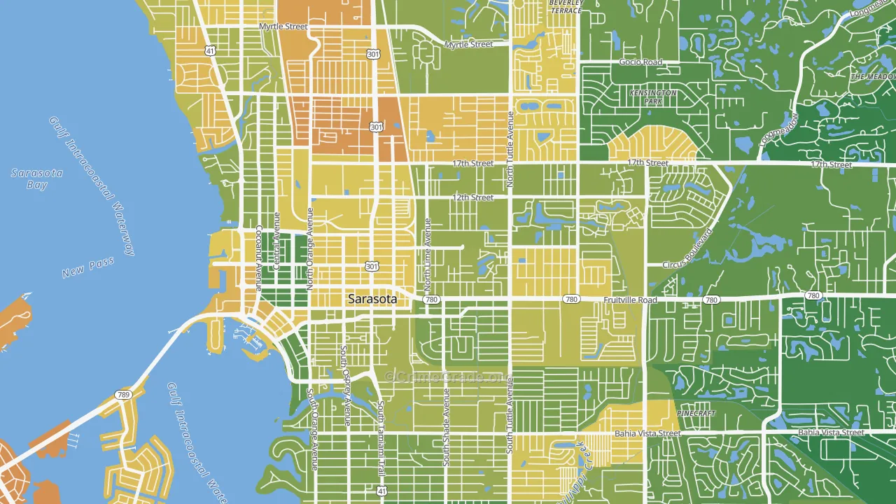 Park East, Sarasota, FL Map of Murder Rates