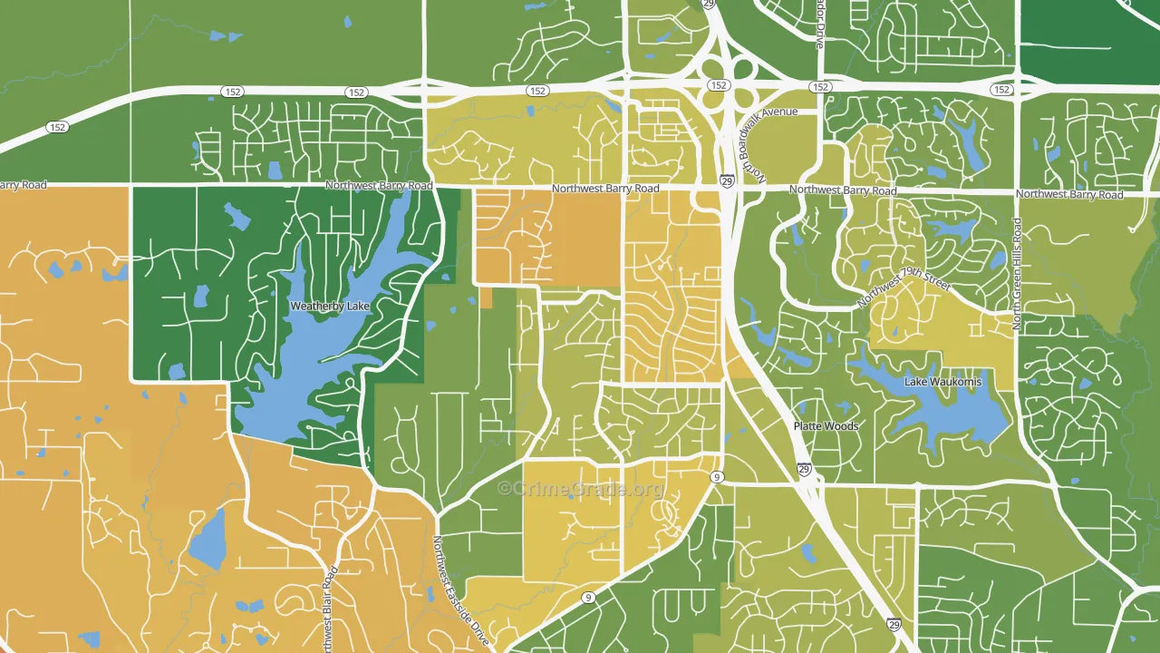 Park Forest, Kansas City, MO Map of Murder Rates