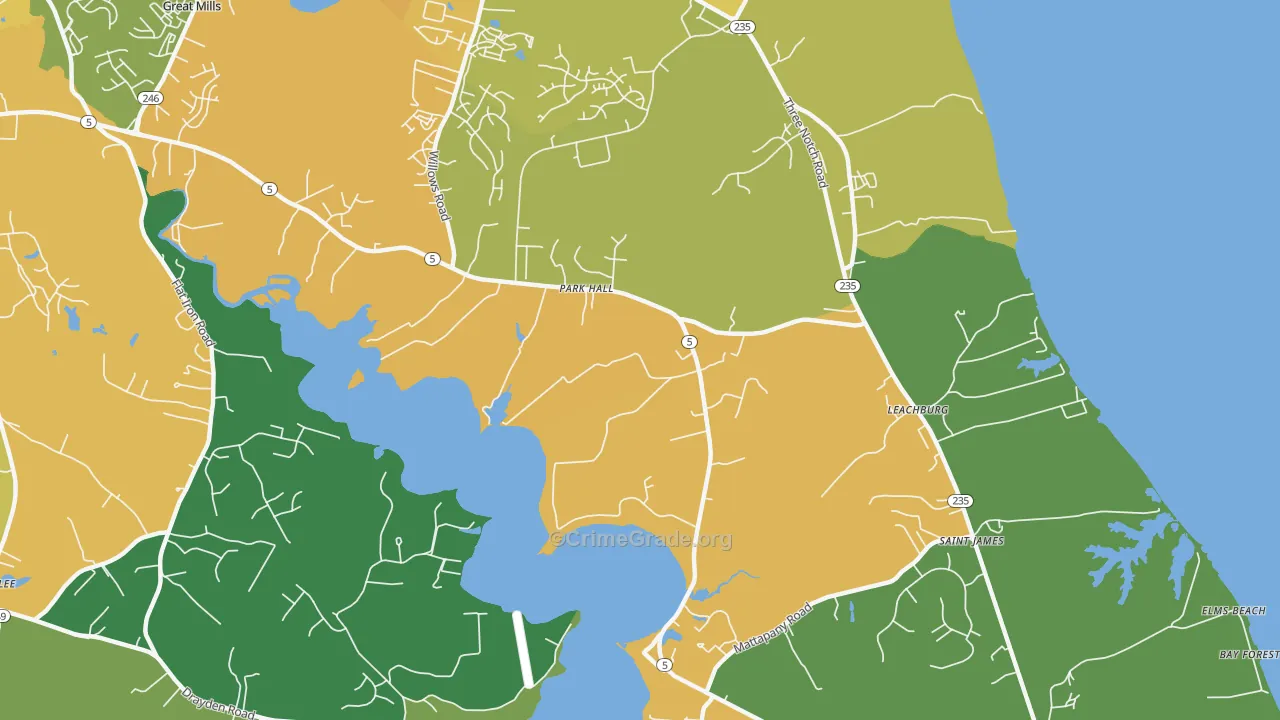 Park Hall, MD Map of Murder Rates