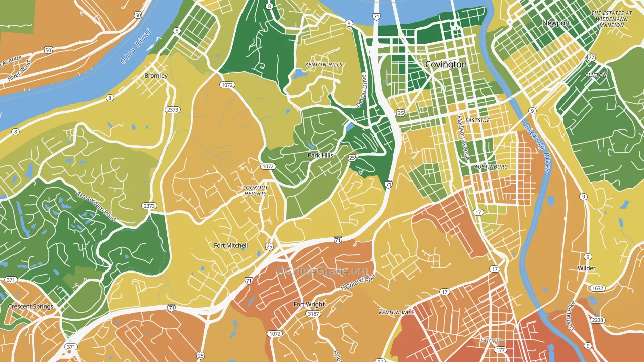 Park Hills, KY Map of Murder Rates