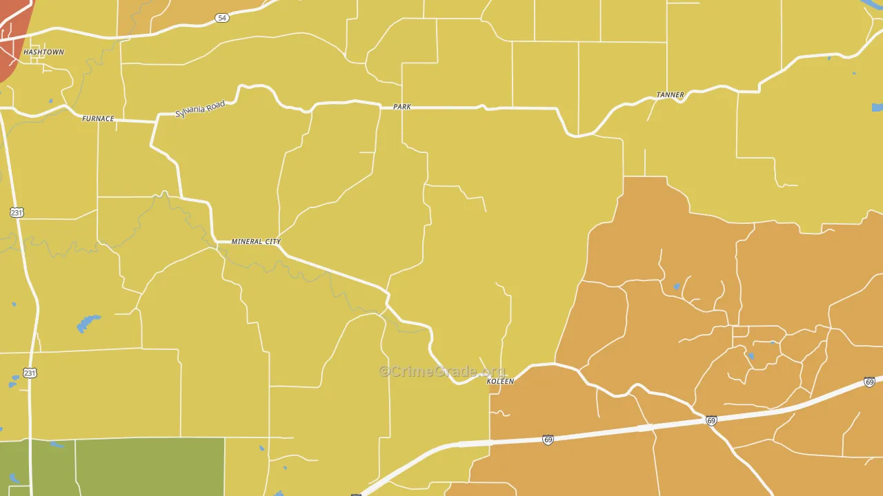 Park, IN Map of Murder Rates