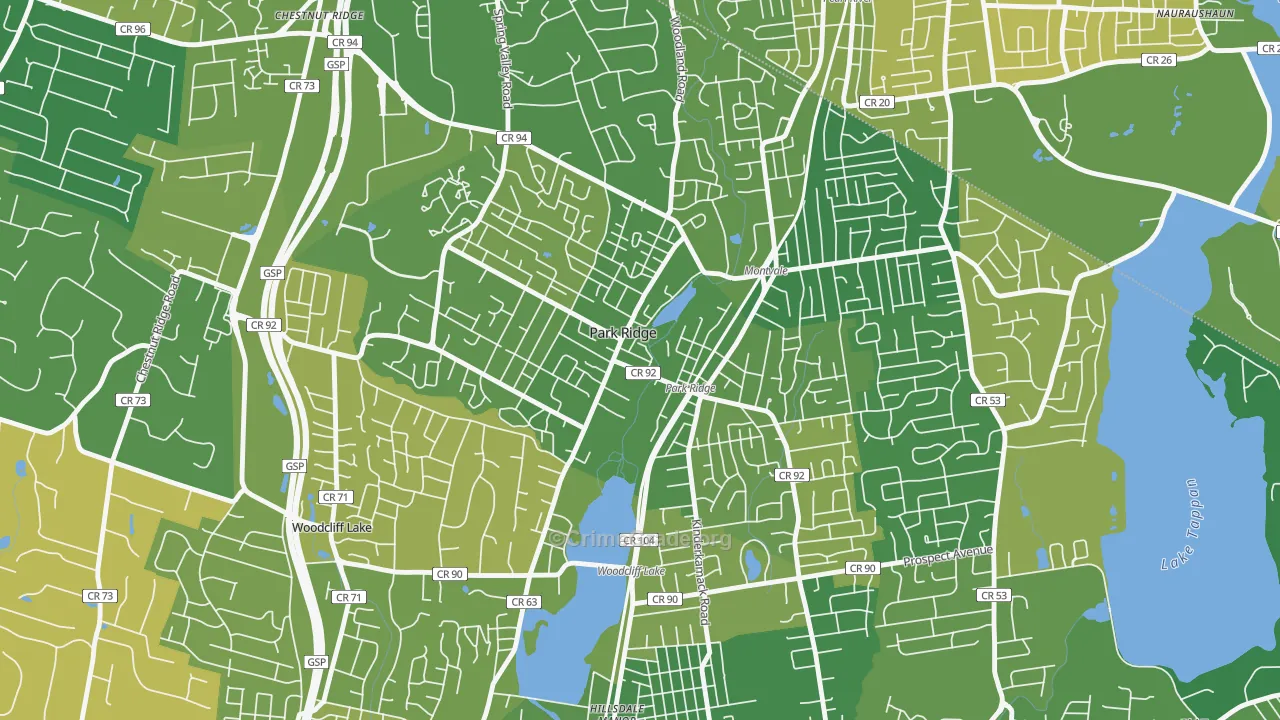 Park Ridge, NJ Map of Murder Rates