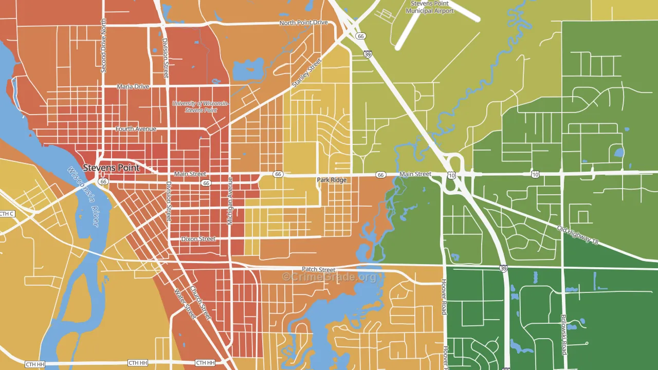 Park Ridge, WI Map of Murder Rates