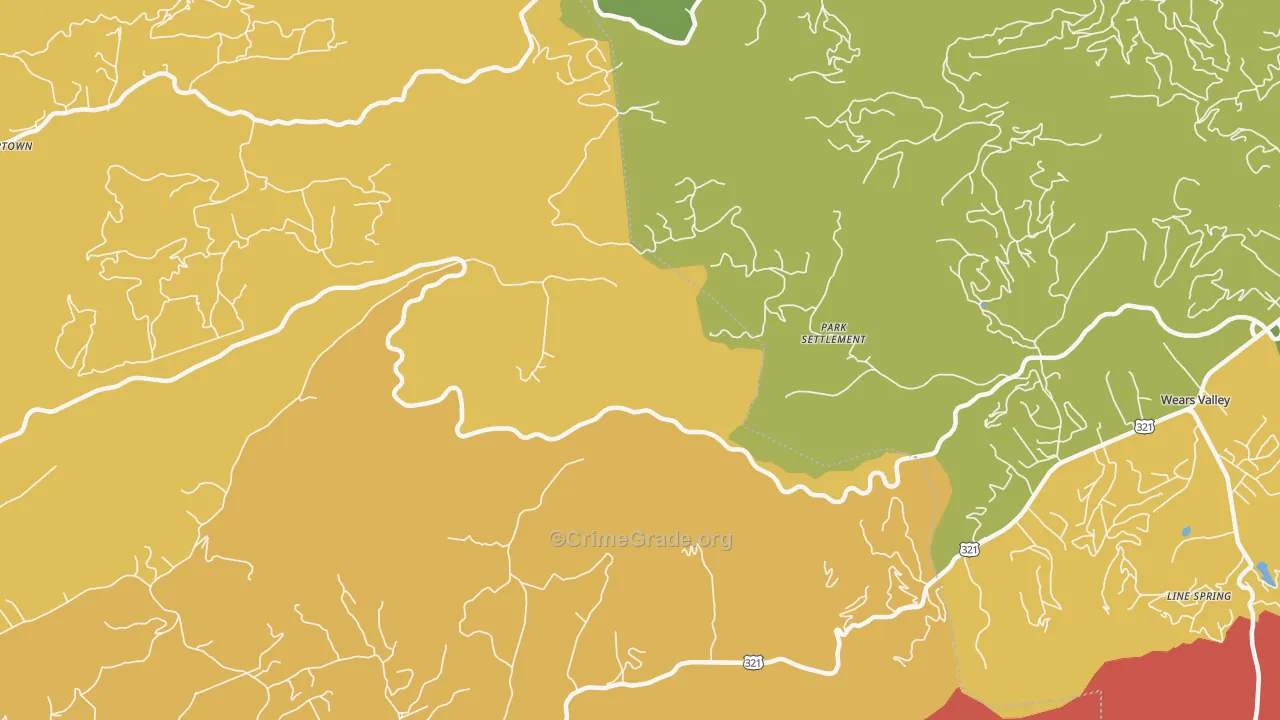 Park Settlement, TN Map of Murder Rates