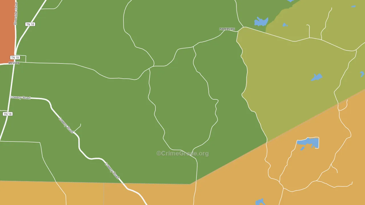 Parkburg, TN Map of Murder Rates