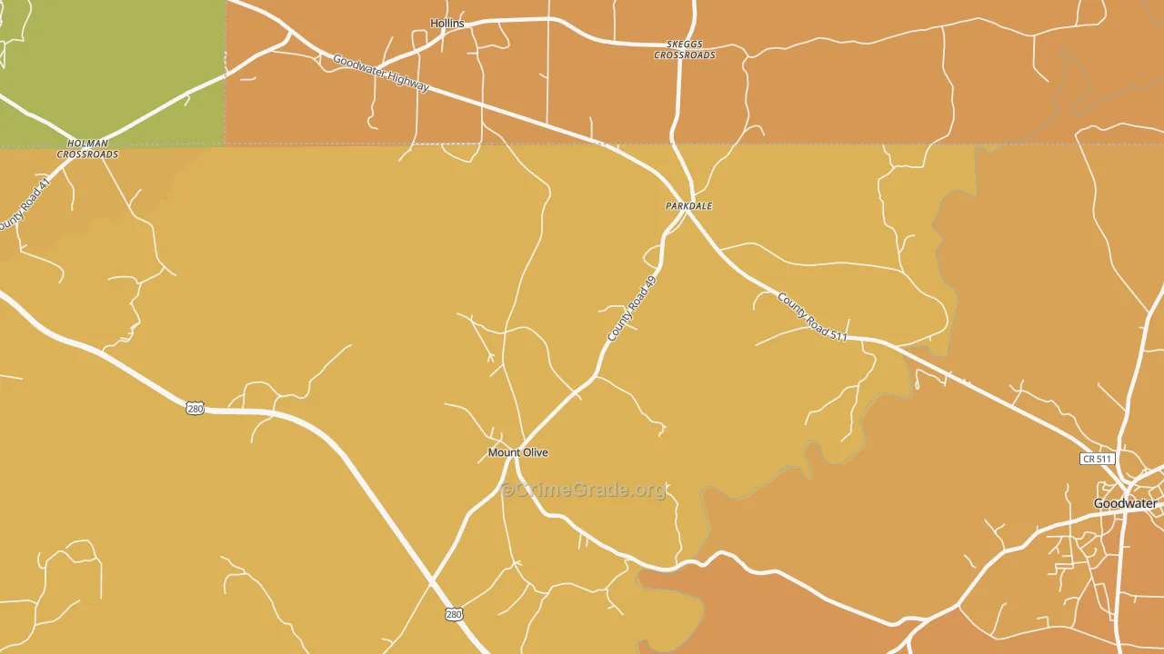 Parkdale, AL Map of Murder Rates