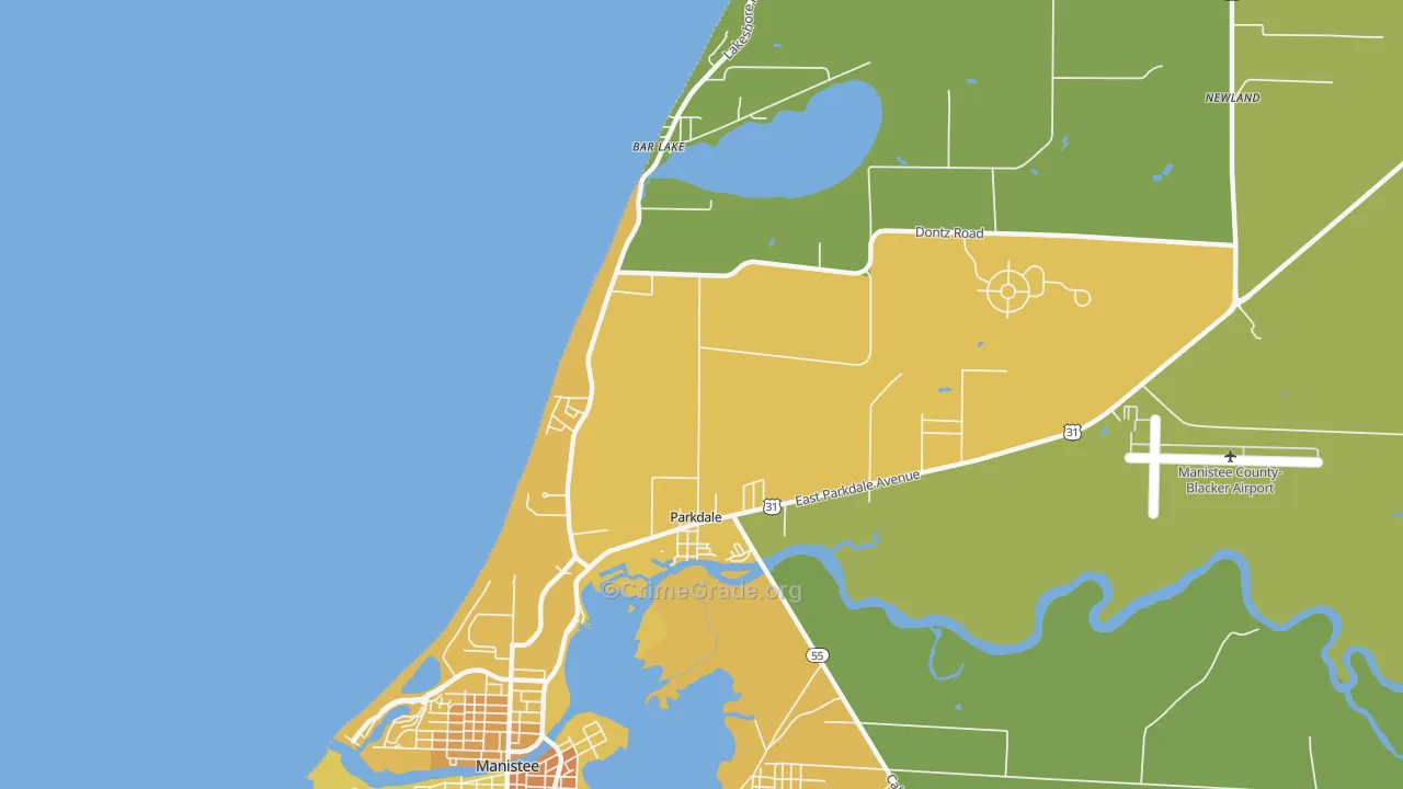 Parkdale, MI Map of Murder Rates