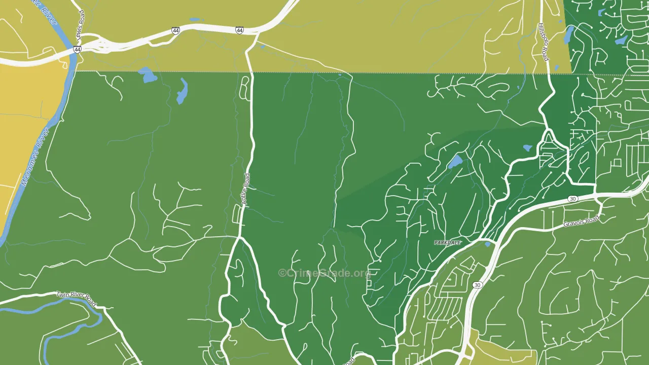 Parkdale, MO Map of Murder Rates