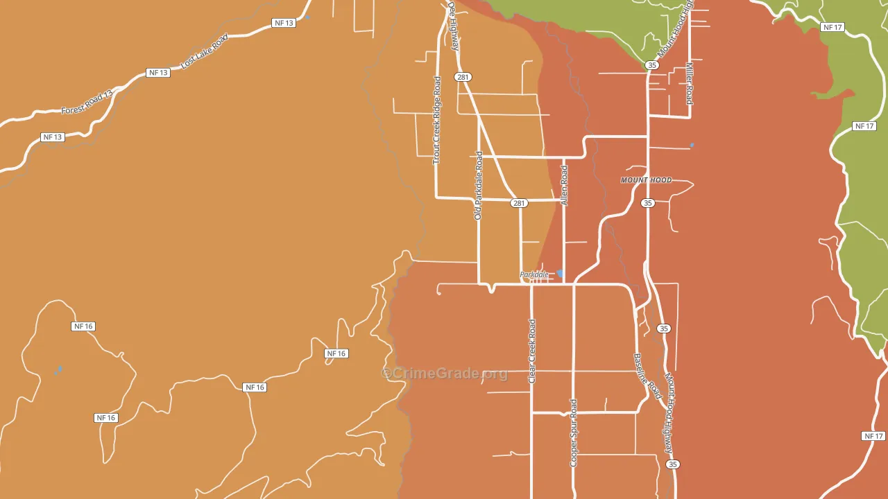 Parkdale, OR Map of Murder Rates