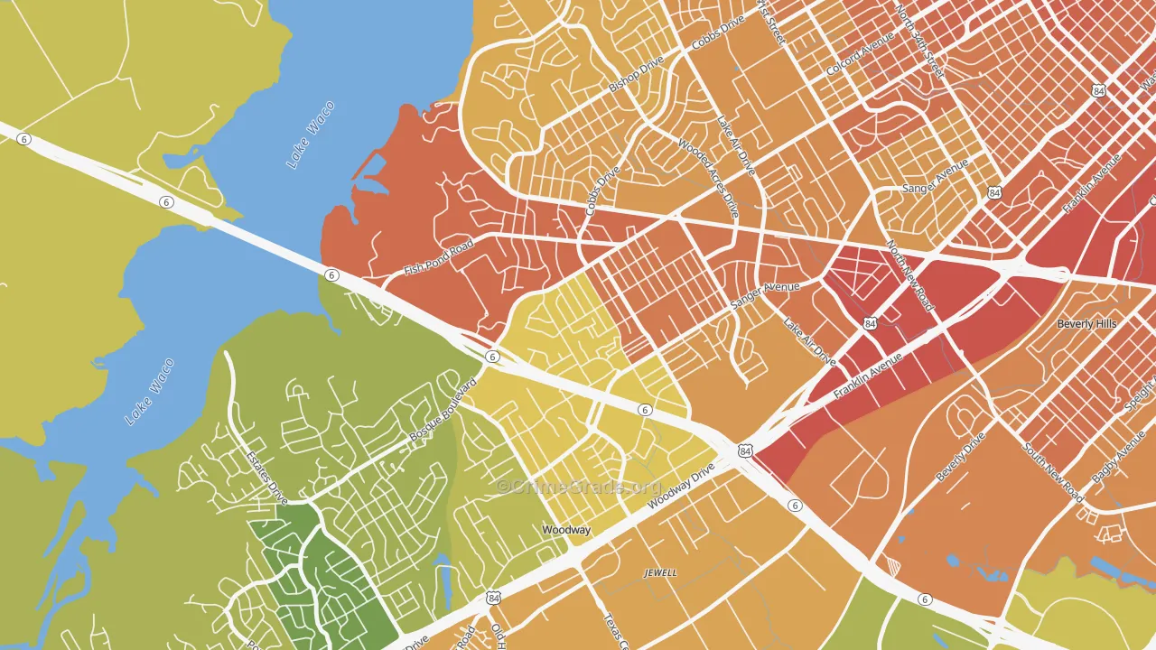 Parkdale Viking Hills, Waco, TX Map of Murder Rates