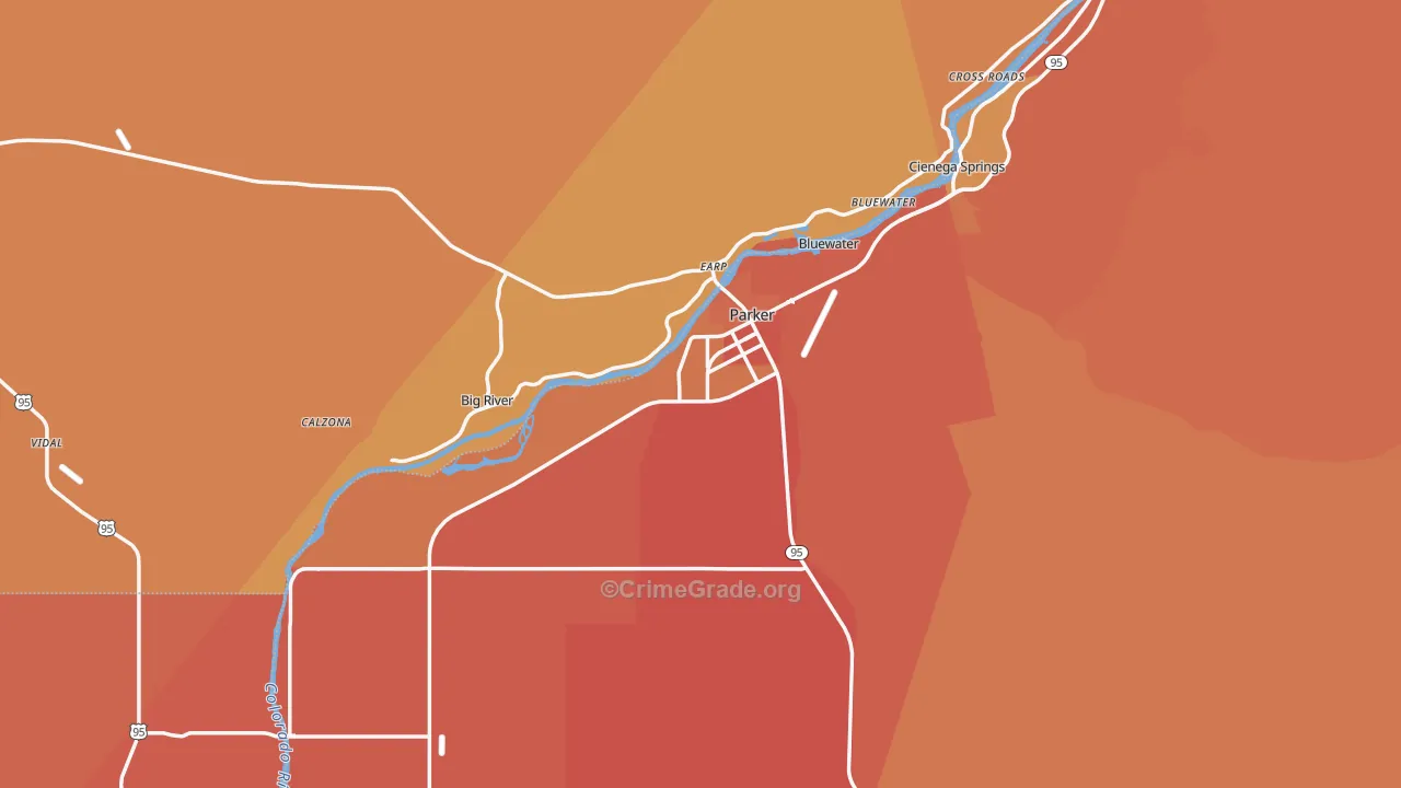 Parker, AZ Map of Murder Rates