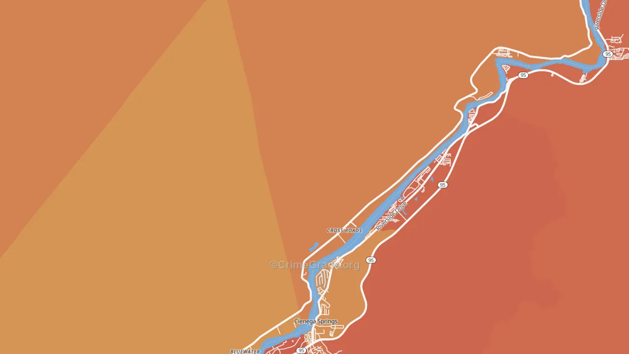 Parker Dam, CA Map of Murder Rates