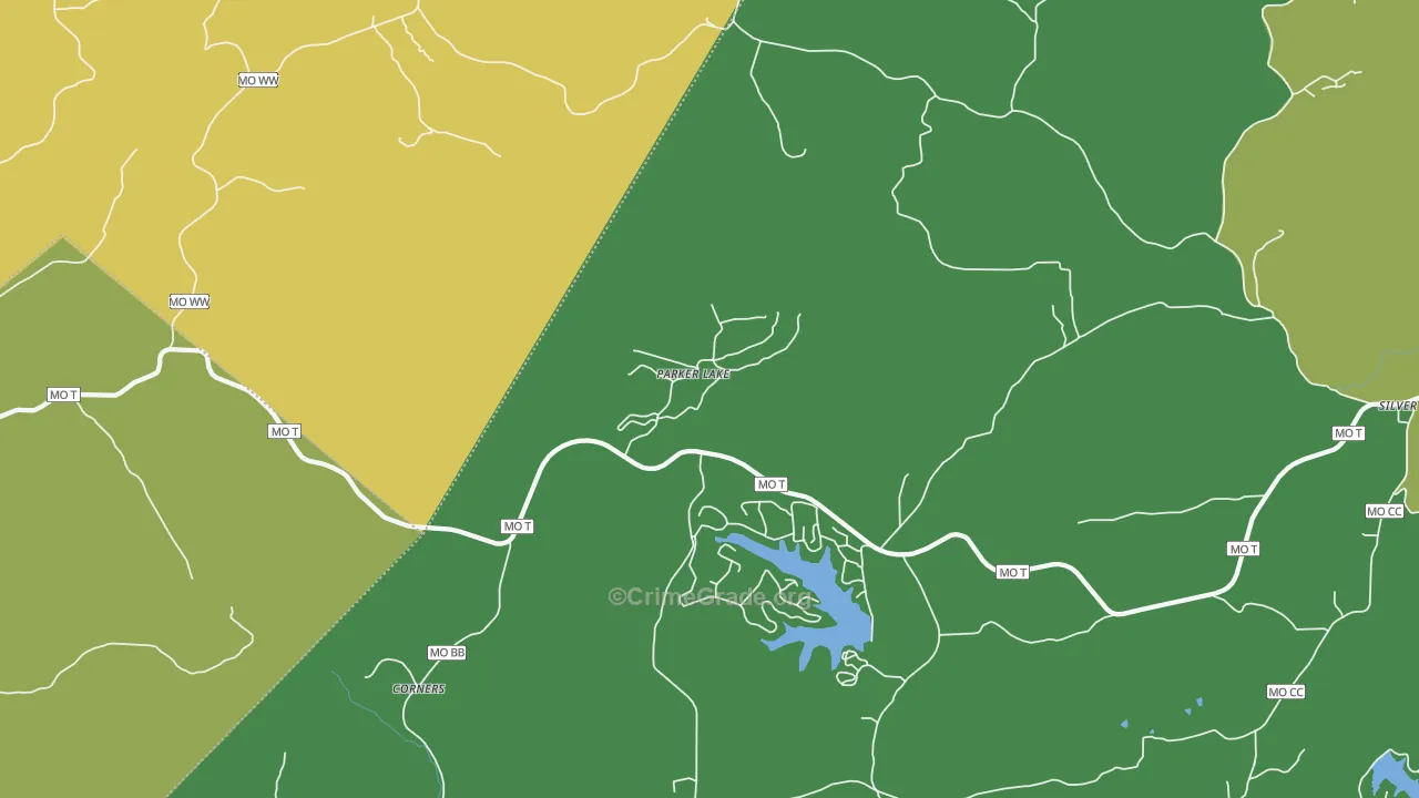 Parker Lake, MO Map of Murder Rates