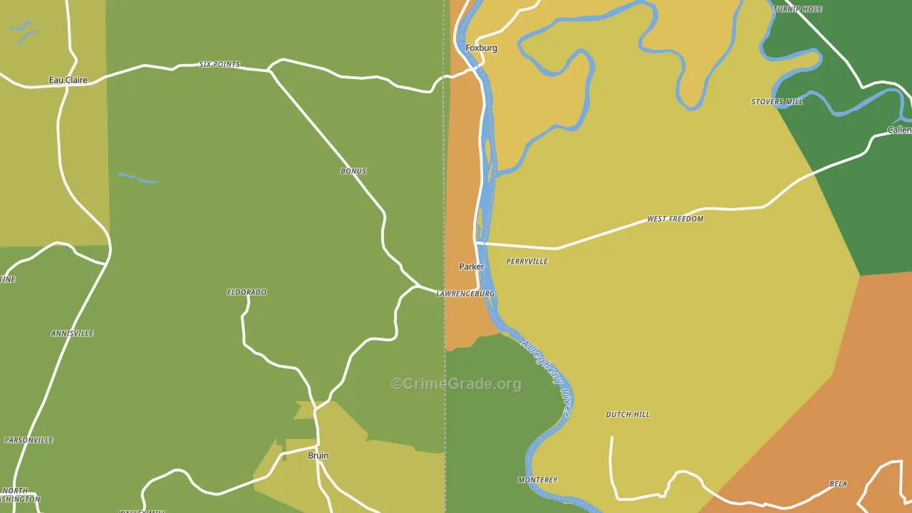 Parker, PA Map of Murder Rates