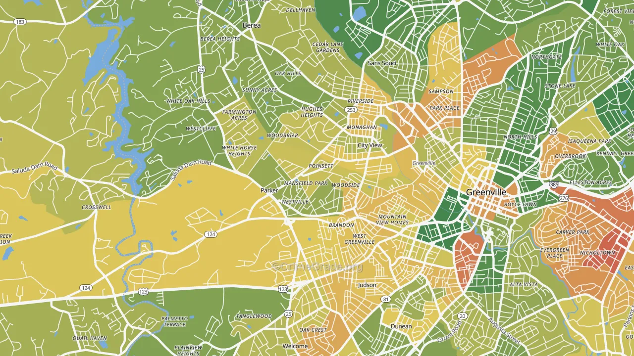 Parker, SC Map of Murder Rates