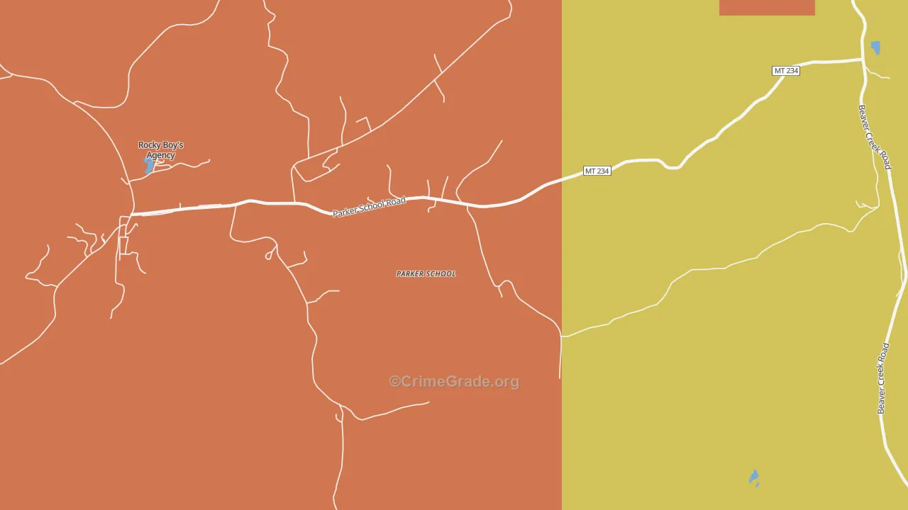 Parker School, MT Map of Murder Rates