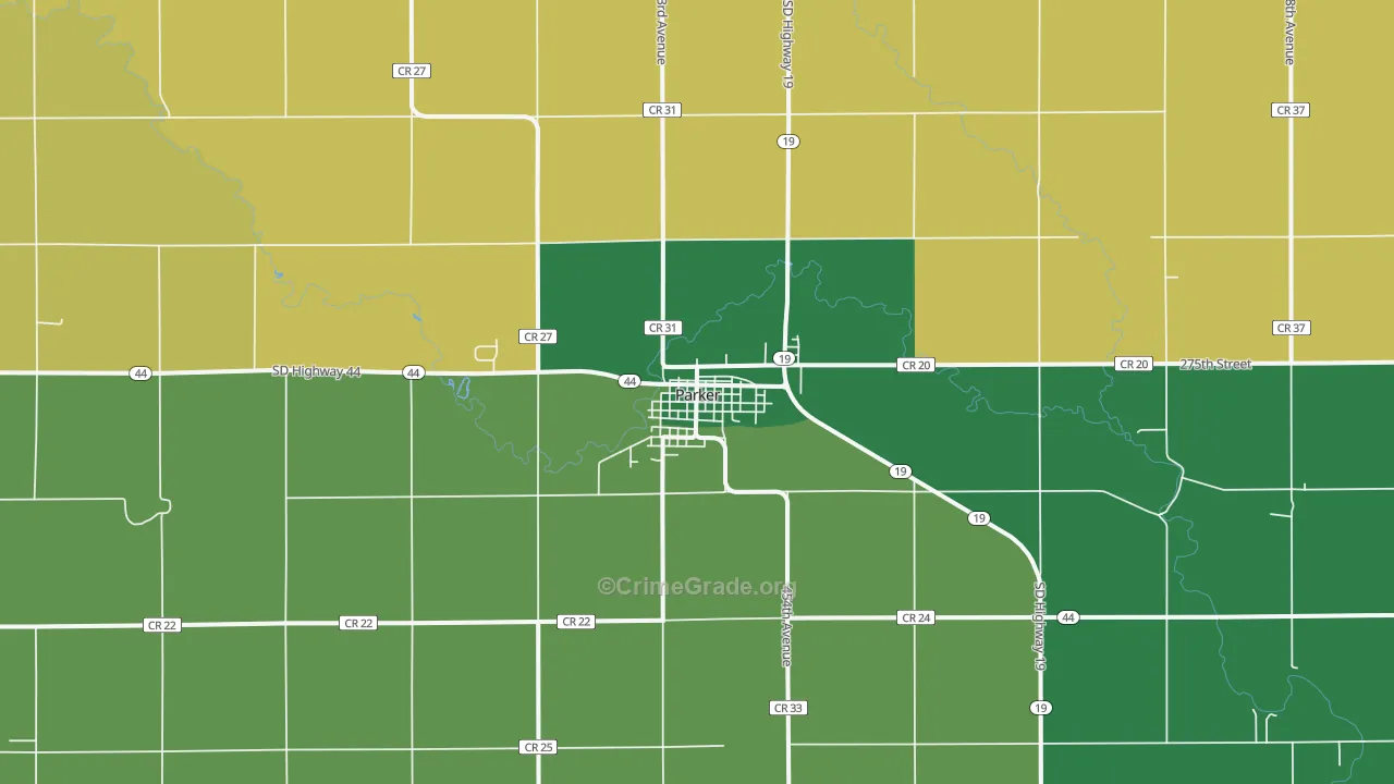 Parker, SD Map of Murder Rates