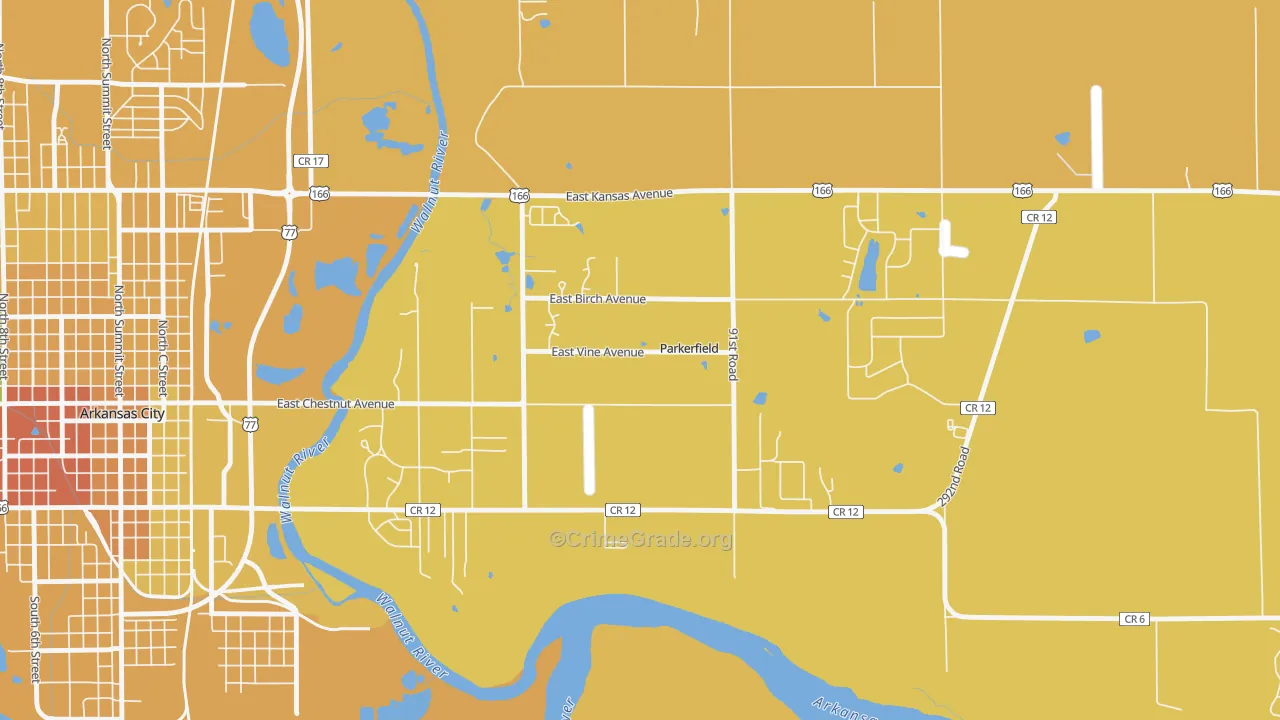 Parkerfield, KS Map of Murder Rates