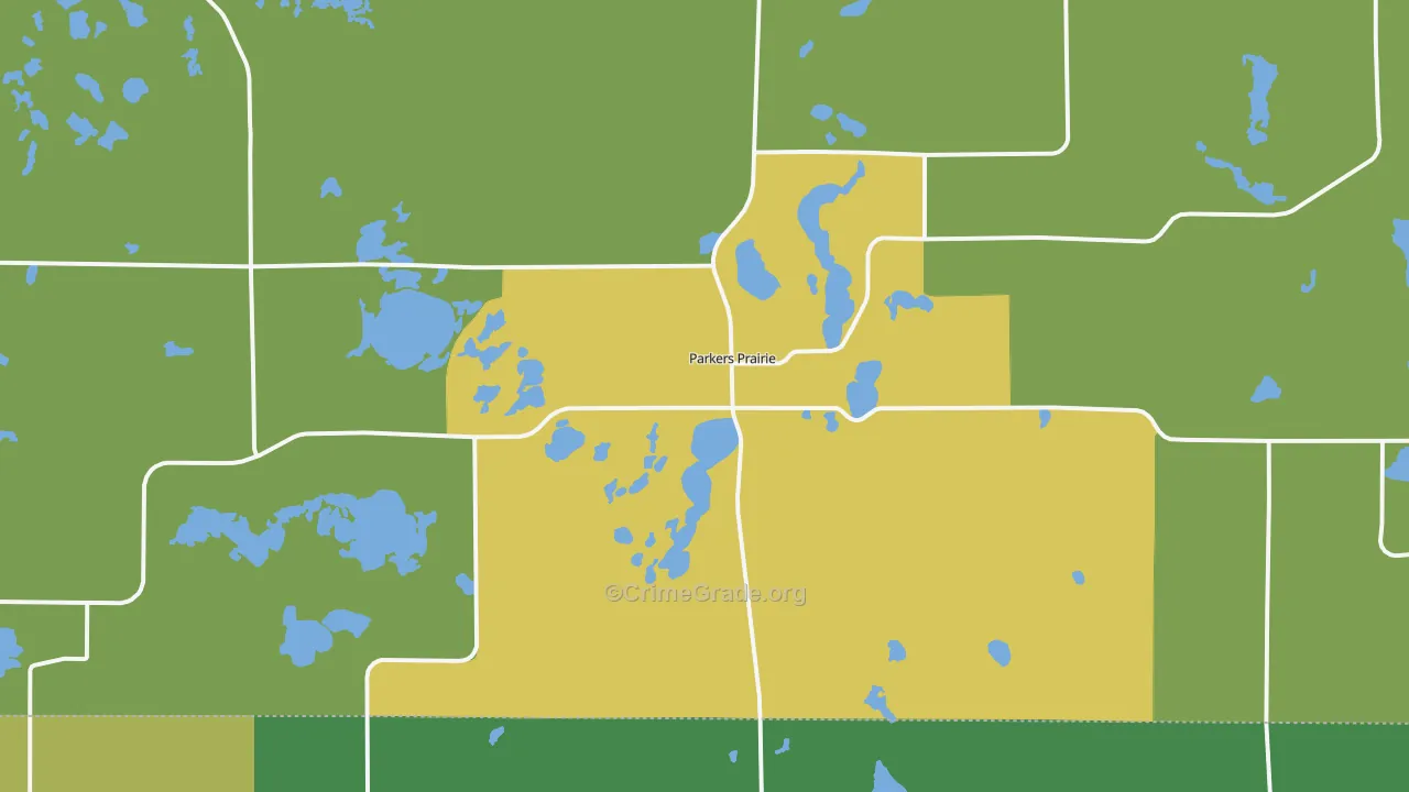 Parkers Prairie, MN Map of Murder Rates