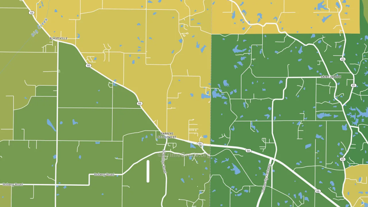 Parkers Settlement, IN Map of Murder Rates