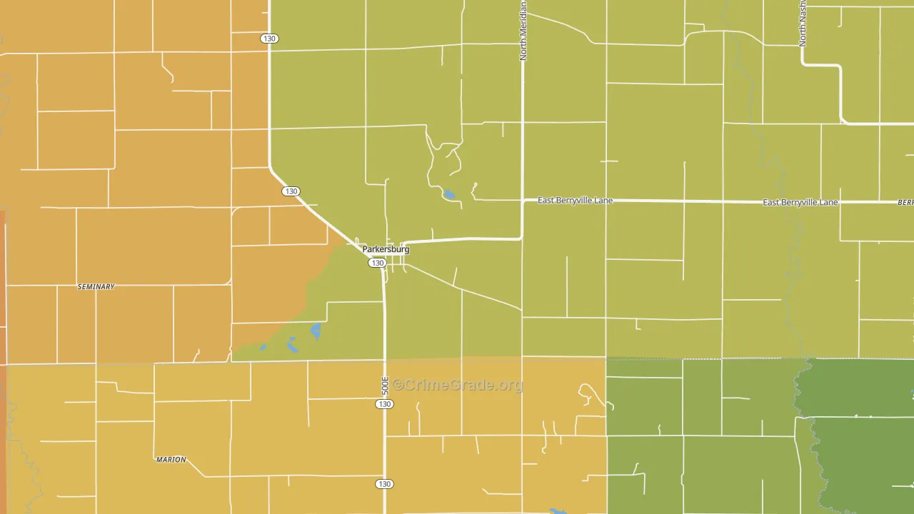 Parkersburg, IL Map of Murder Rates