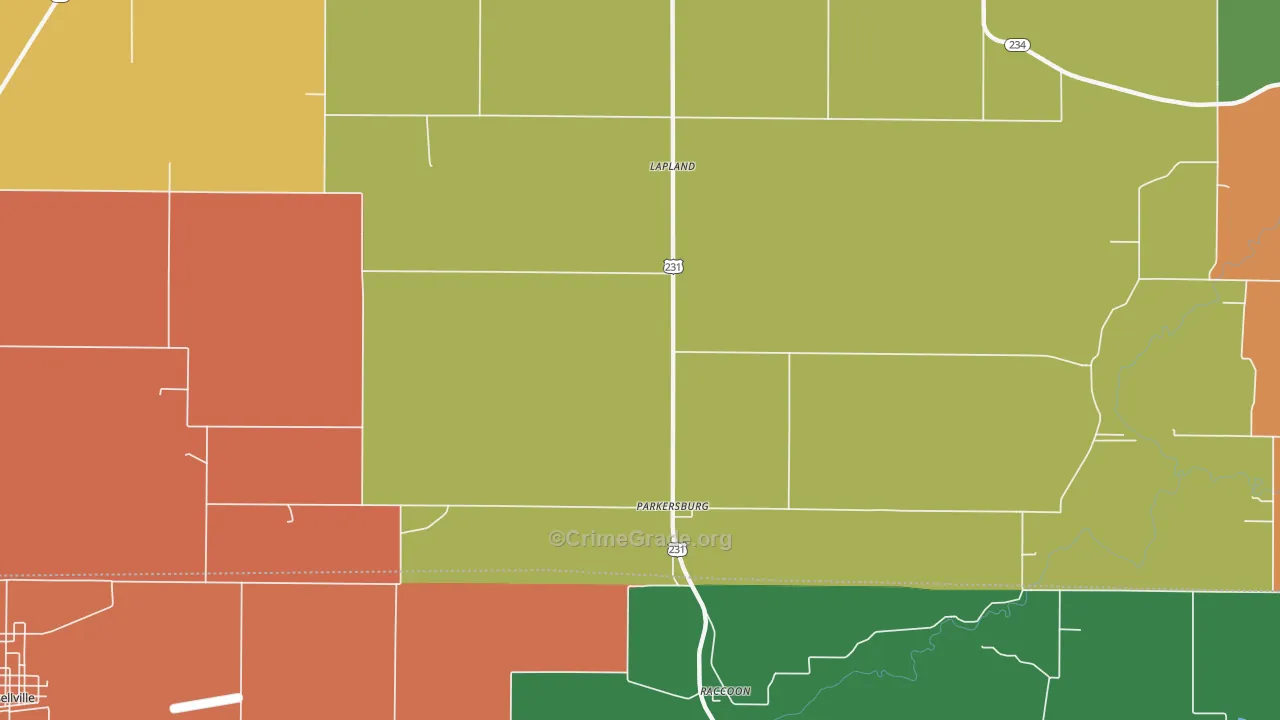Parkersburg, IN Map of Murder Rates