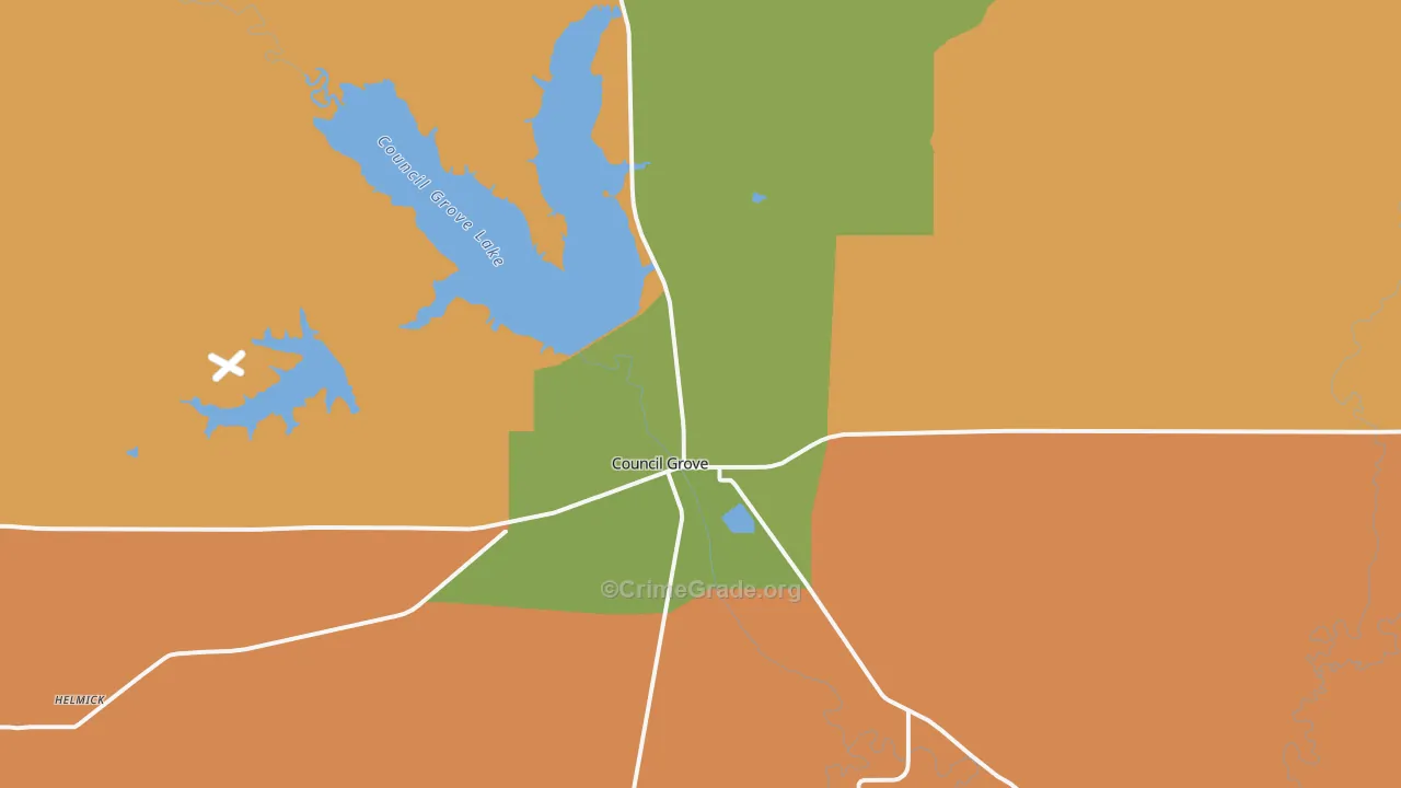 Parkerville, KS Map of Murder Rates