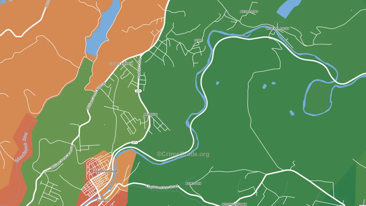 Parkhill, PA Map of Murder Rates