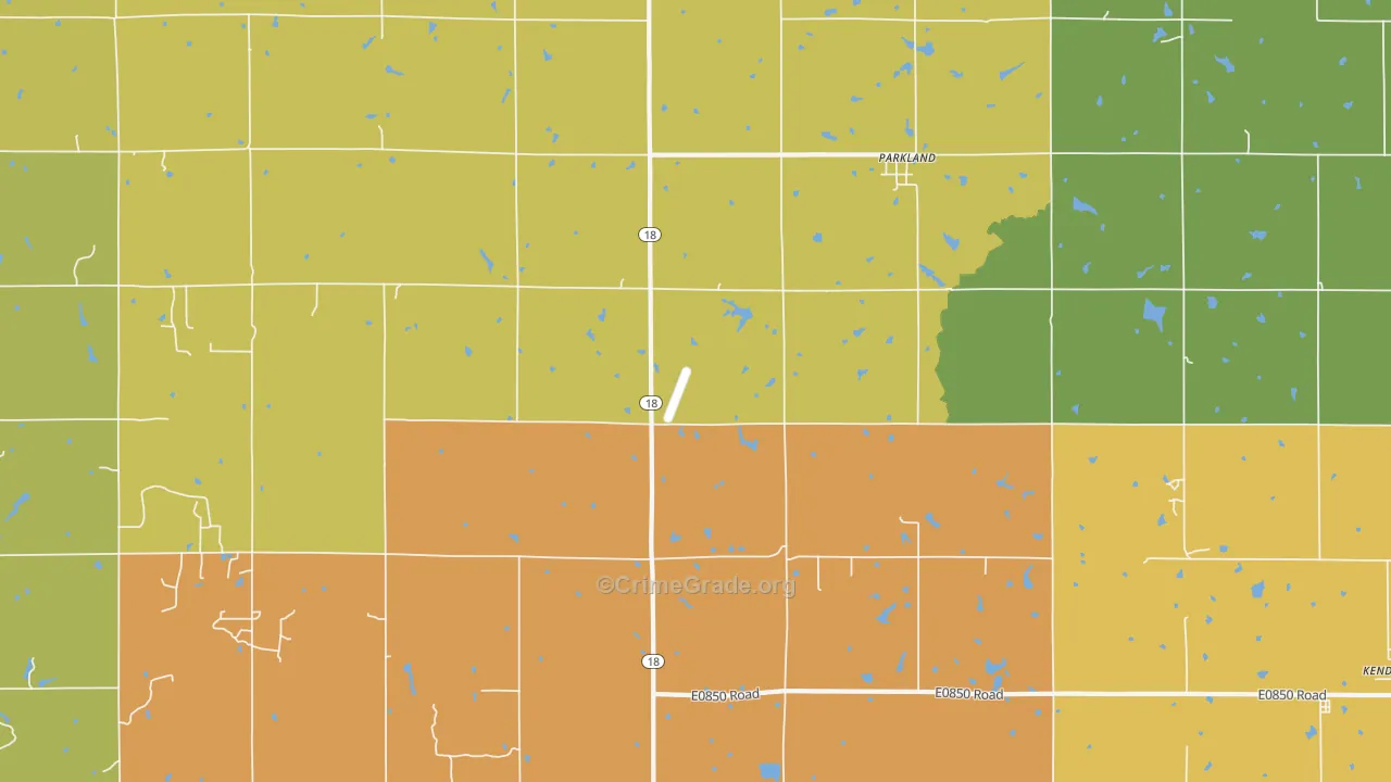 Parkland, OK Map of Murder Rates