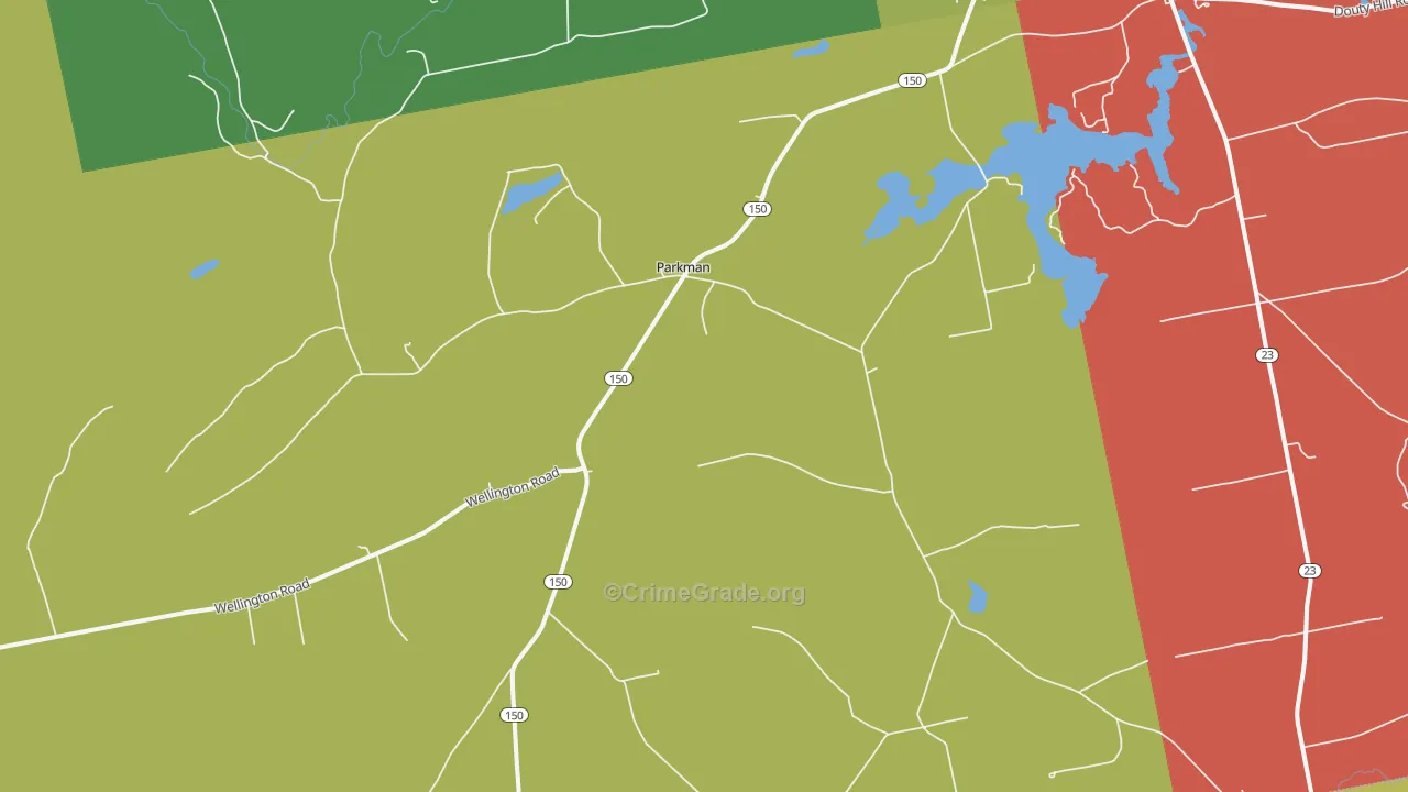 Parkman, ME Map of Murder Rates