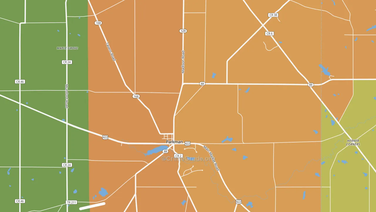 Parkman, OH Map of Murder Rates