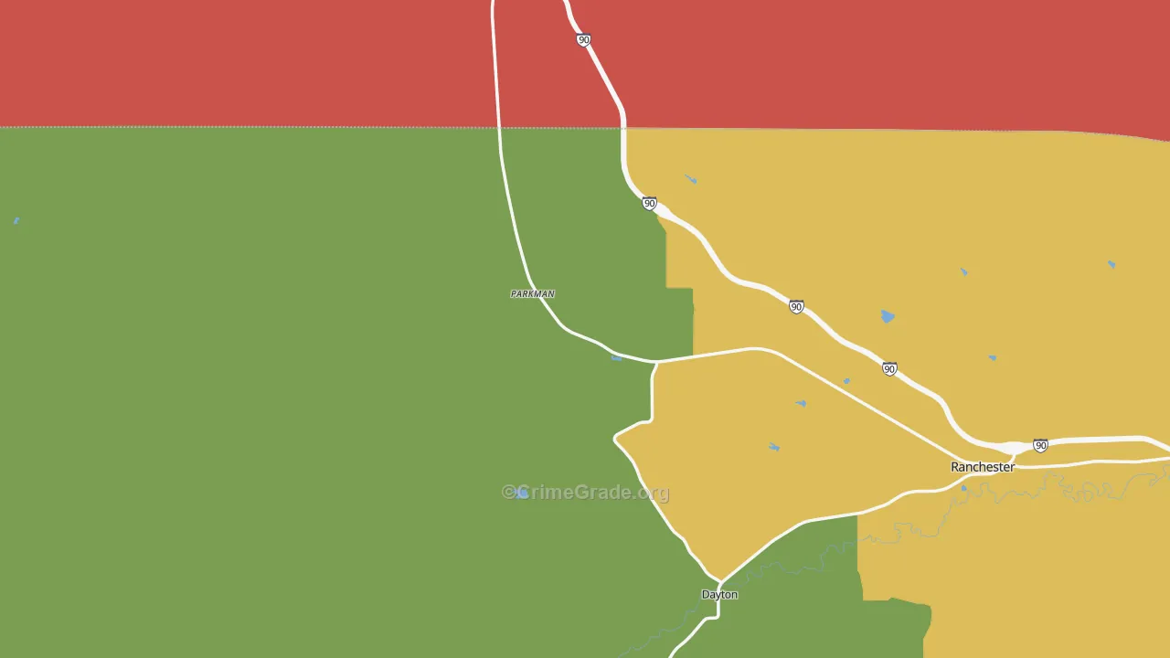 Parkman, WY Map of Murder Rates