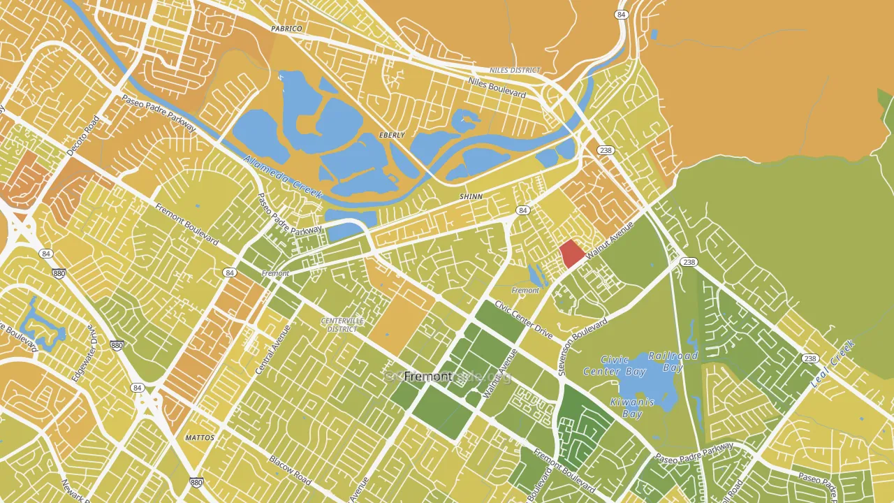 Parkmont, Fremont, CA Map of Murder Rates