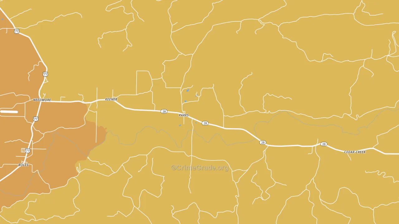 Parks, AR Map of Murder Rates