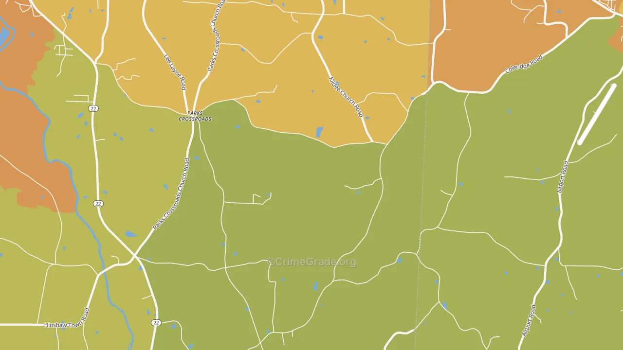 Parks Crossroads, NC Map of Murder Rates