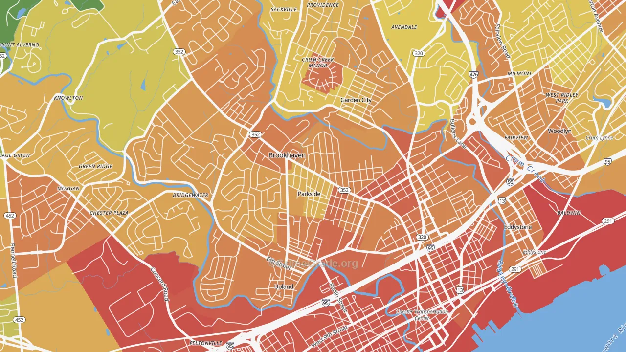 Parkside, PA Map of Murder Rates