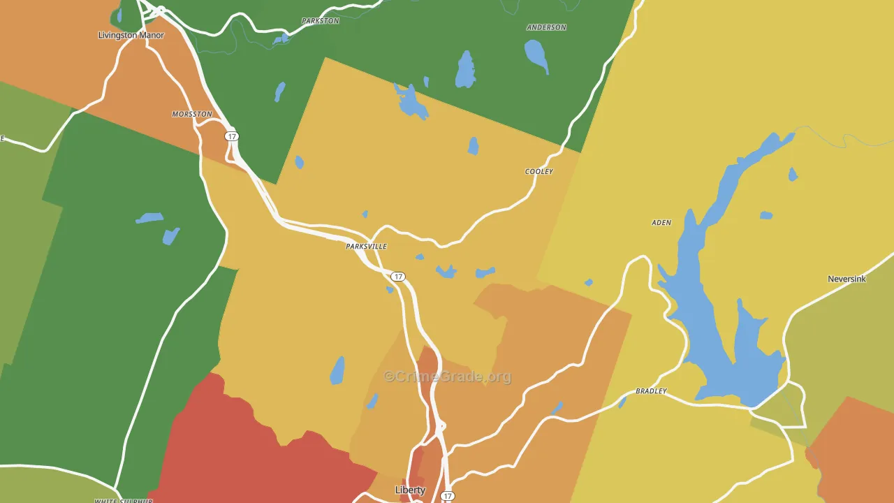 Parksville, NY Map of Murder Rates
