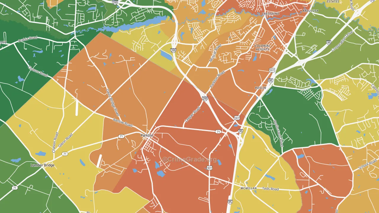 Parkton, NC Map of Murder Rates
