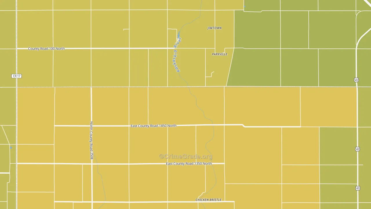 Parkville, IL Map of Murder Rates