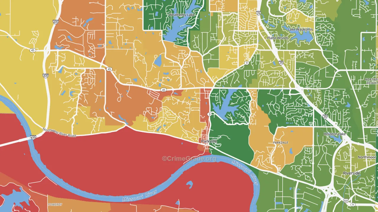 Parkville, MO Map of Murder Rates