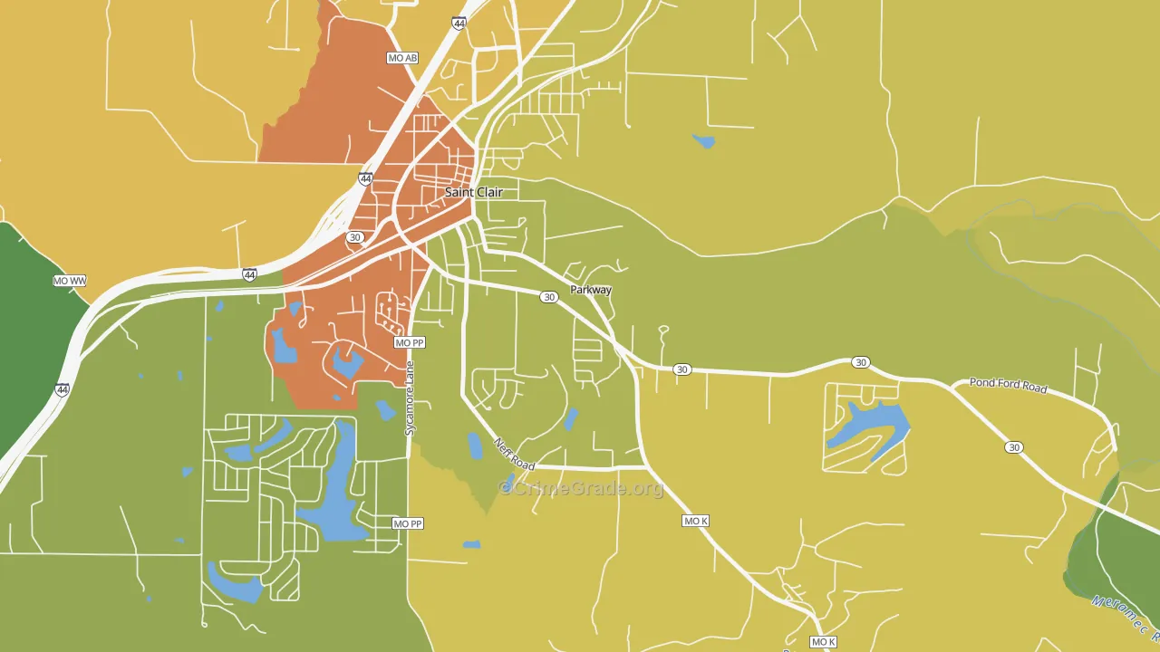 Parkway, MO Map of Murder Rates