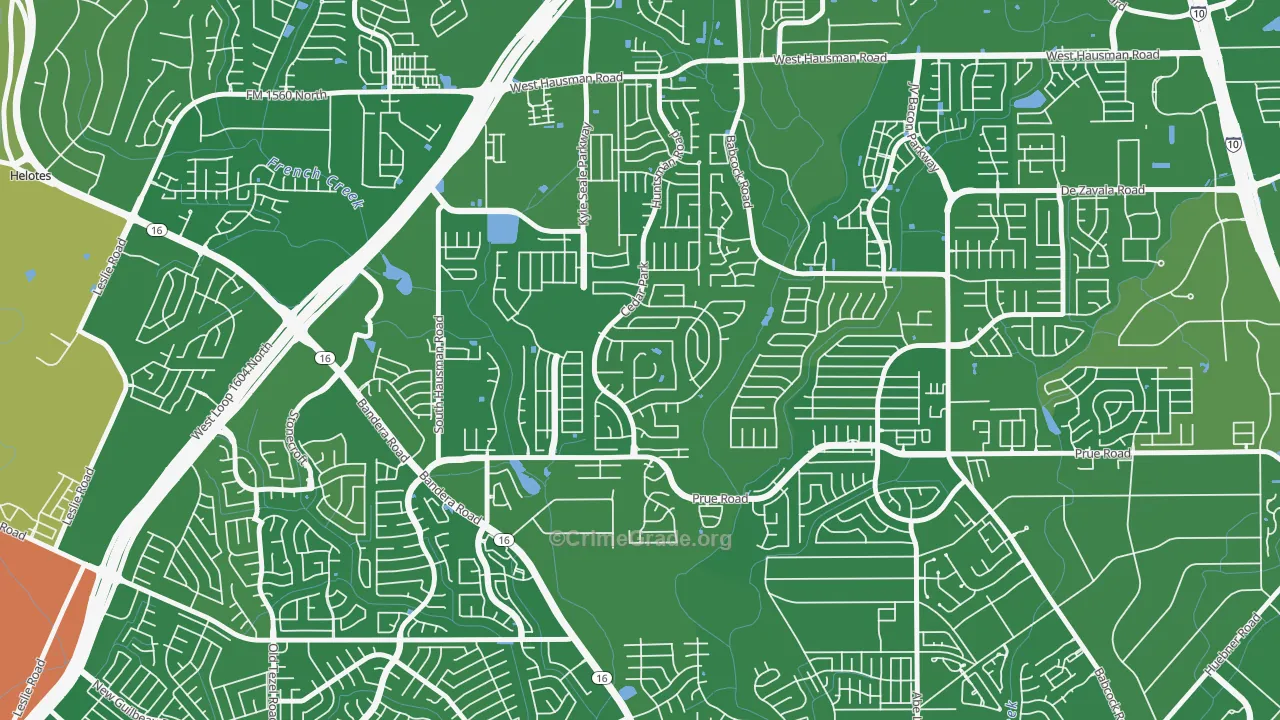 Parkwood Maintenance, San Antonio, TX Map of Murder Rates
