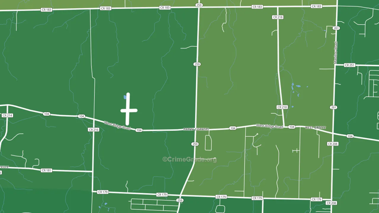 Parma Corners, NY Map of Murder Rates