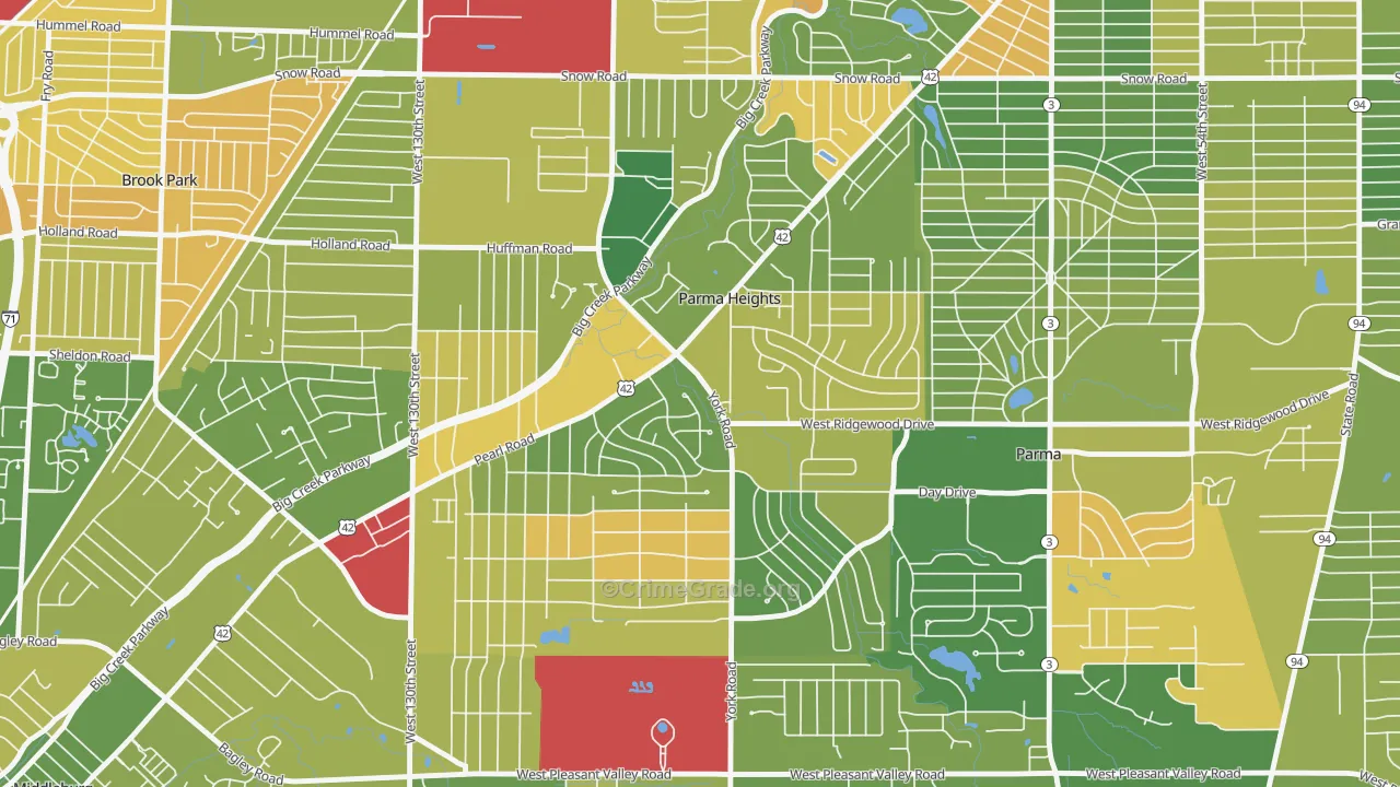 Parma Heights, OH Map of Murder Rates